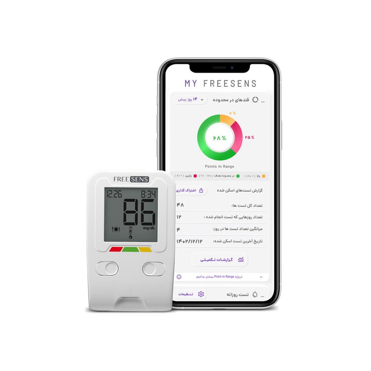 دستگاه تست قندخون فريسنس بدون نوار