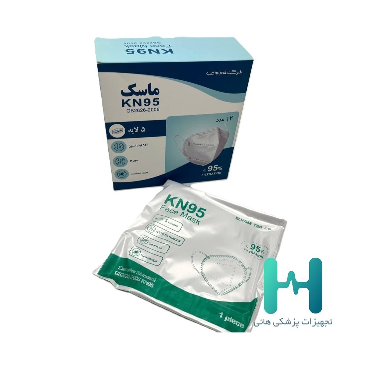 ماسك بدون فيلتر 5 لايه KN95 الهام طب