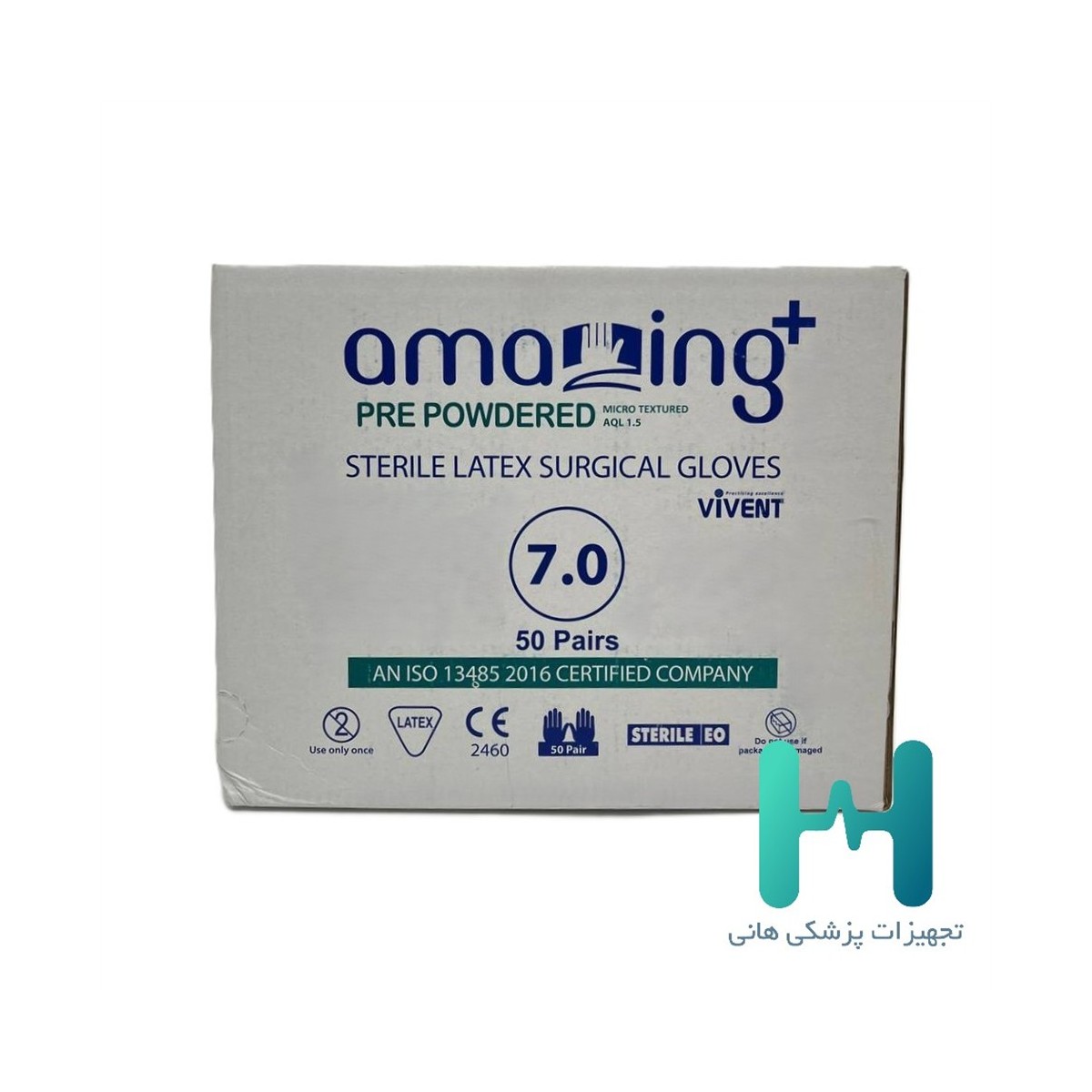 دستكش جراحي كم پودر هندي amazing  ويونت
