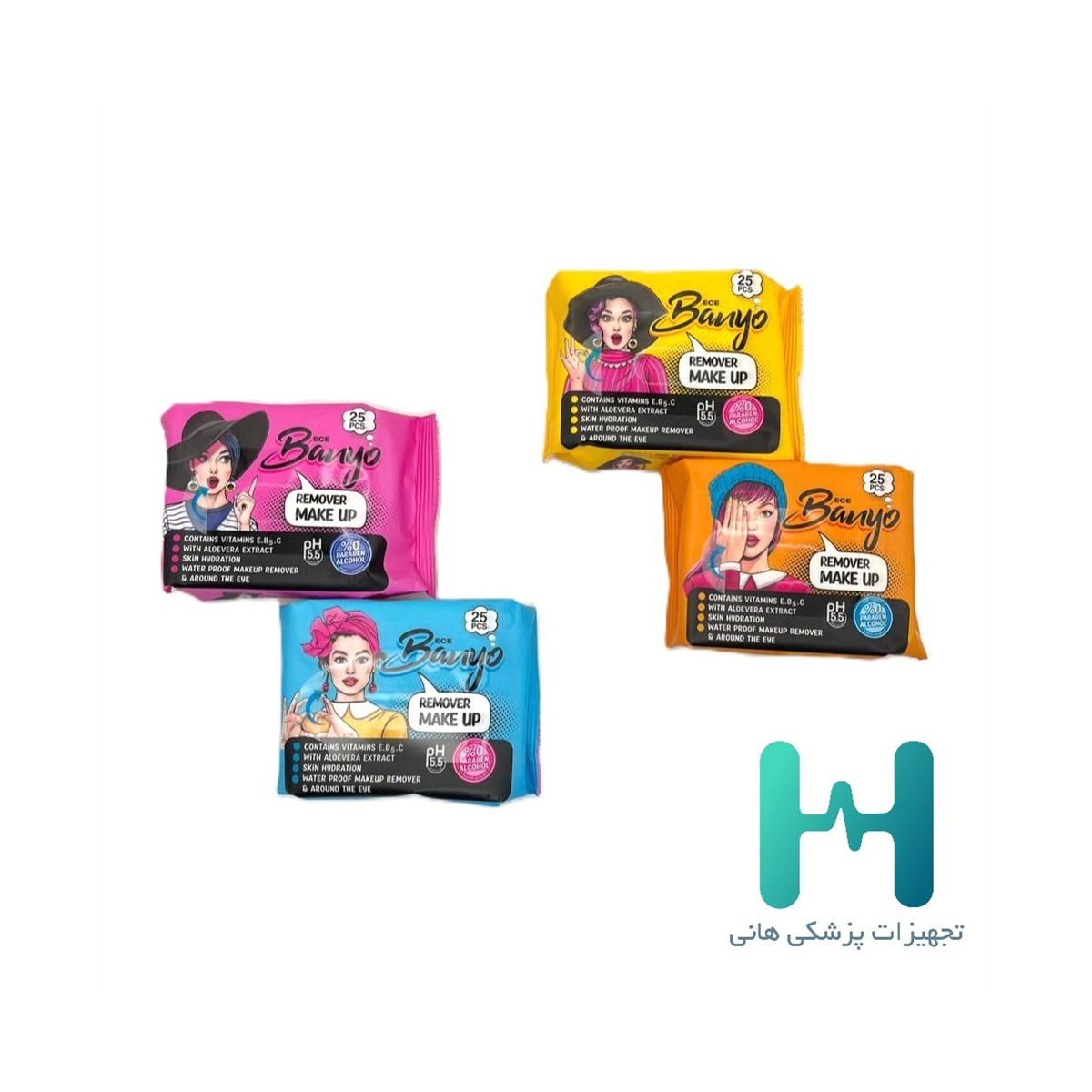 دستمال مرطوب آرايشي 25 برگي بانيو