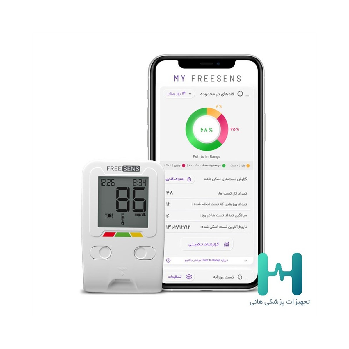 دستگاه تست قندخون فريسنس بدون نوار