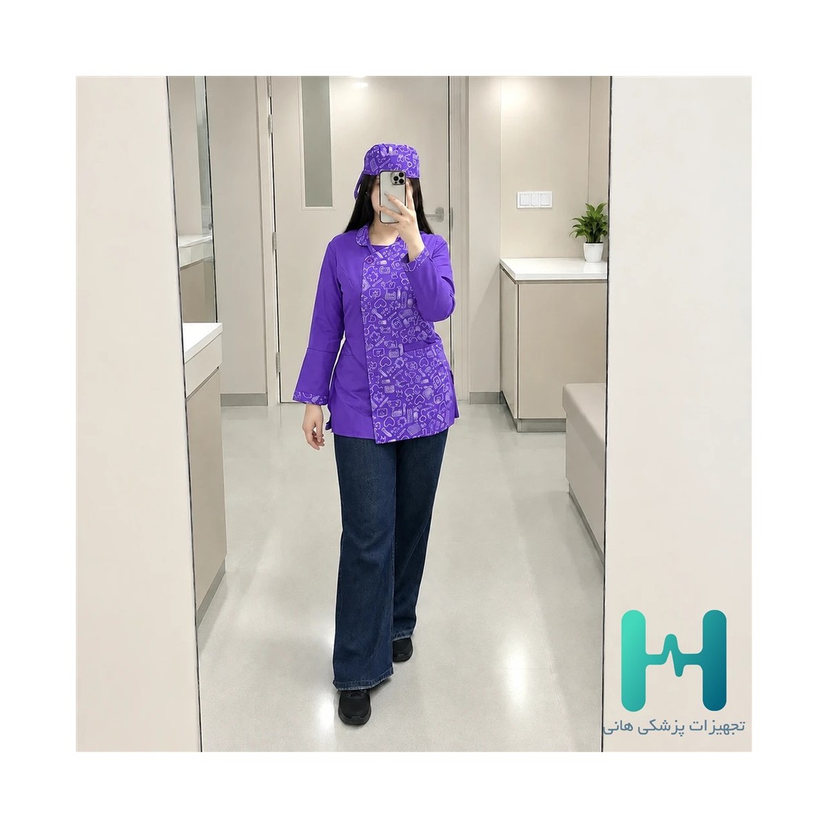 بلوز تك اسكراب زنانه پانيذ طرح دار ترگال